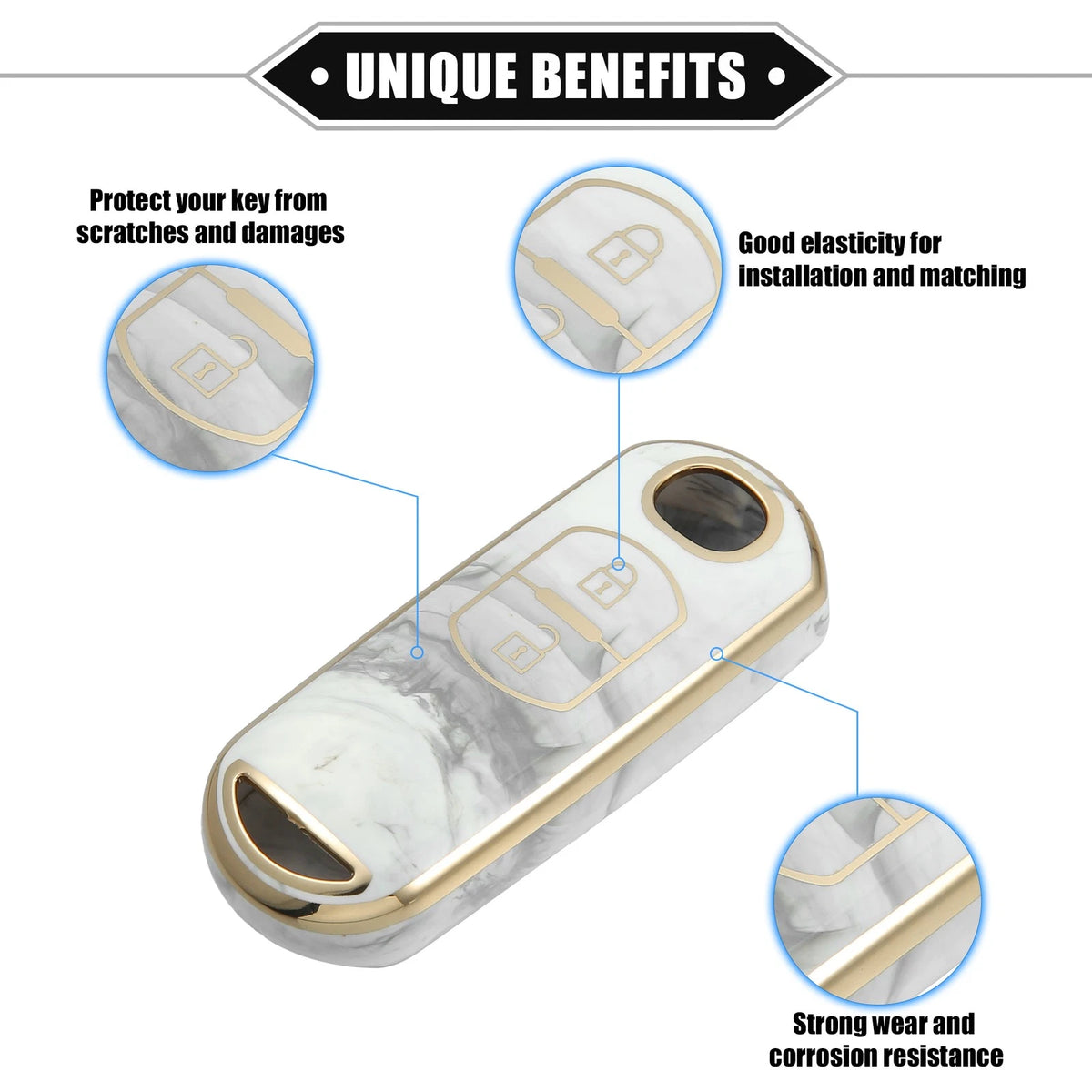 Smart Key Fob Cover Case 2 Buttons for Mazda CX-3 CX-4 CX-5 (2016–2024)
