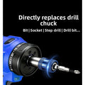Chrome 3/8 Hex Shank Quick Release Drill to Screwdriver Adapter