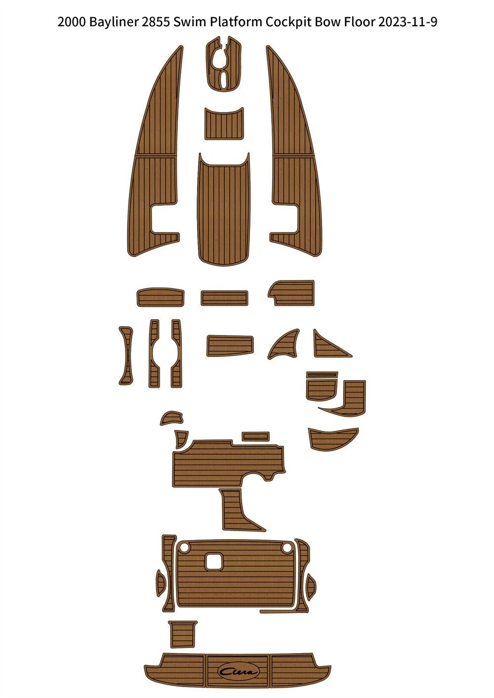 EVA Foam Teak Flooring Pad for Bayliner 2855 (2000)