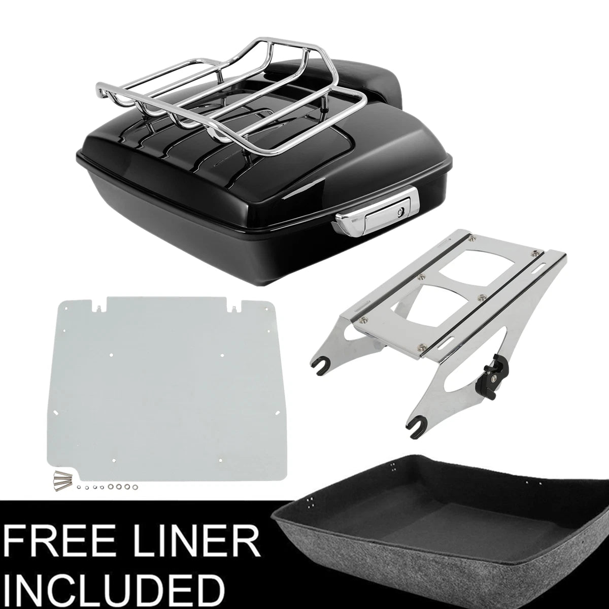 Chopped Trunk Pad Mount Rack Plate for Harley Touring (2014–2025)