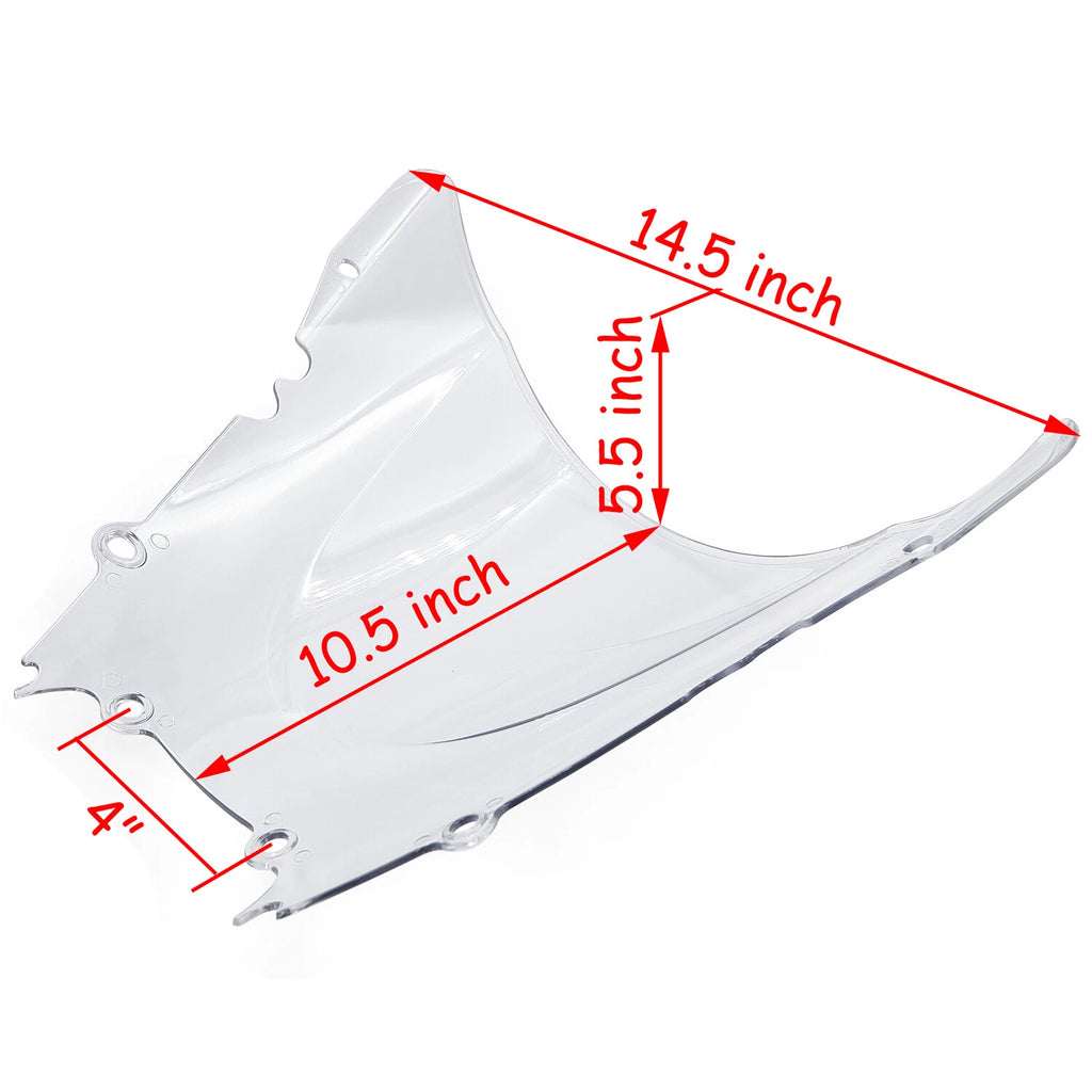 Clear Windshield Double Bubble for Yamaha YZF-R6 (1998–2002)