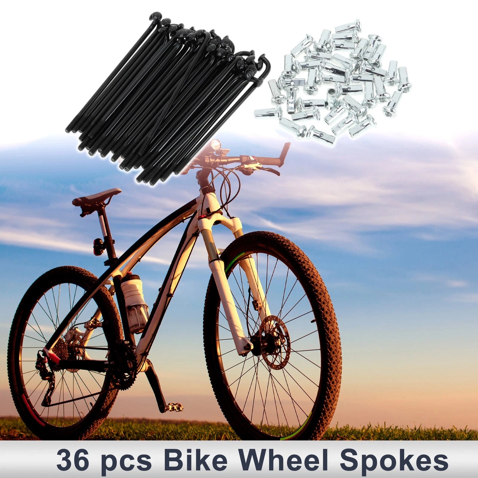 Bicycle Spokes Nipple Replacement Set 12G 72mm for Universal Use (All Years)