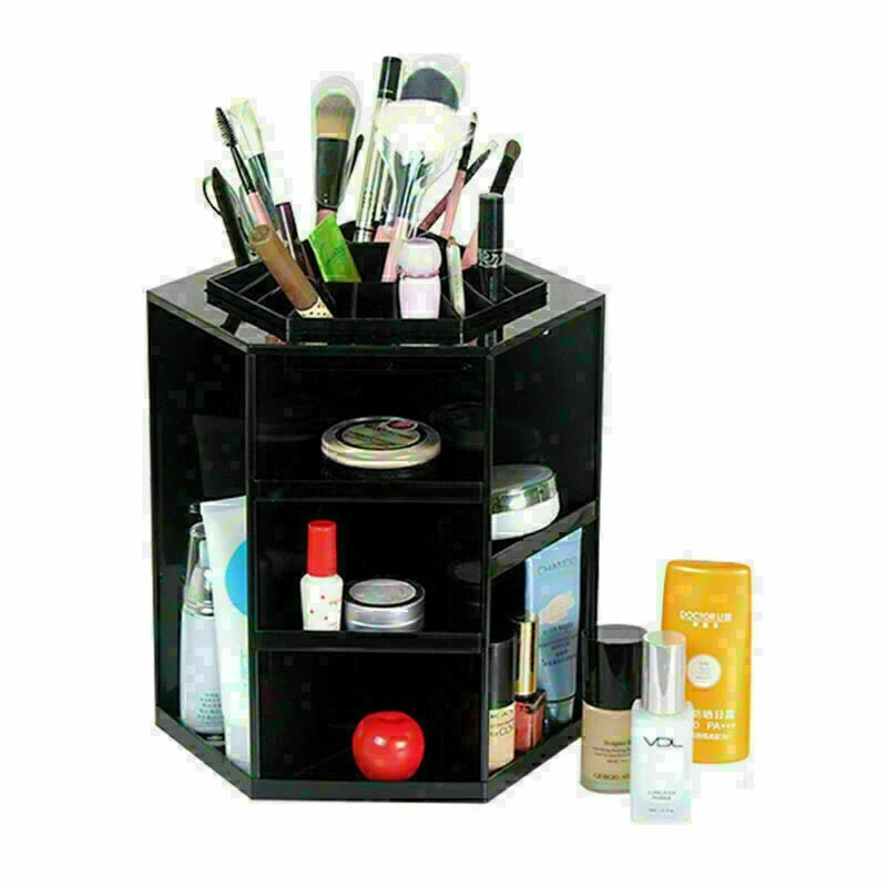 360 Degree Rotating Makeup Organizer Cosmetic Display Spinning Storage Rack