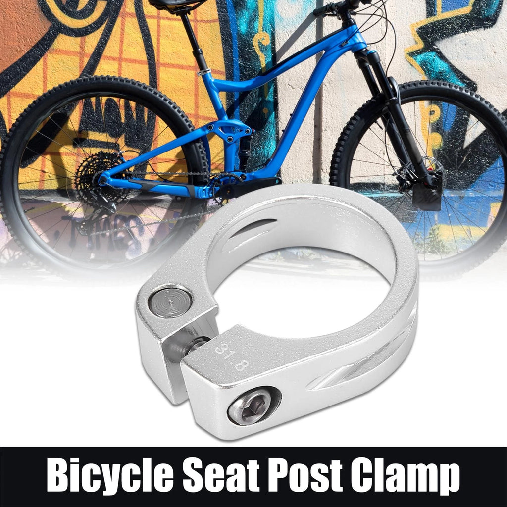 Bicycle Seat Post Clamp 31.8mm Aluminium Alloy for Silver Tone (Universal)