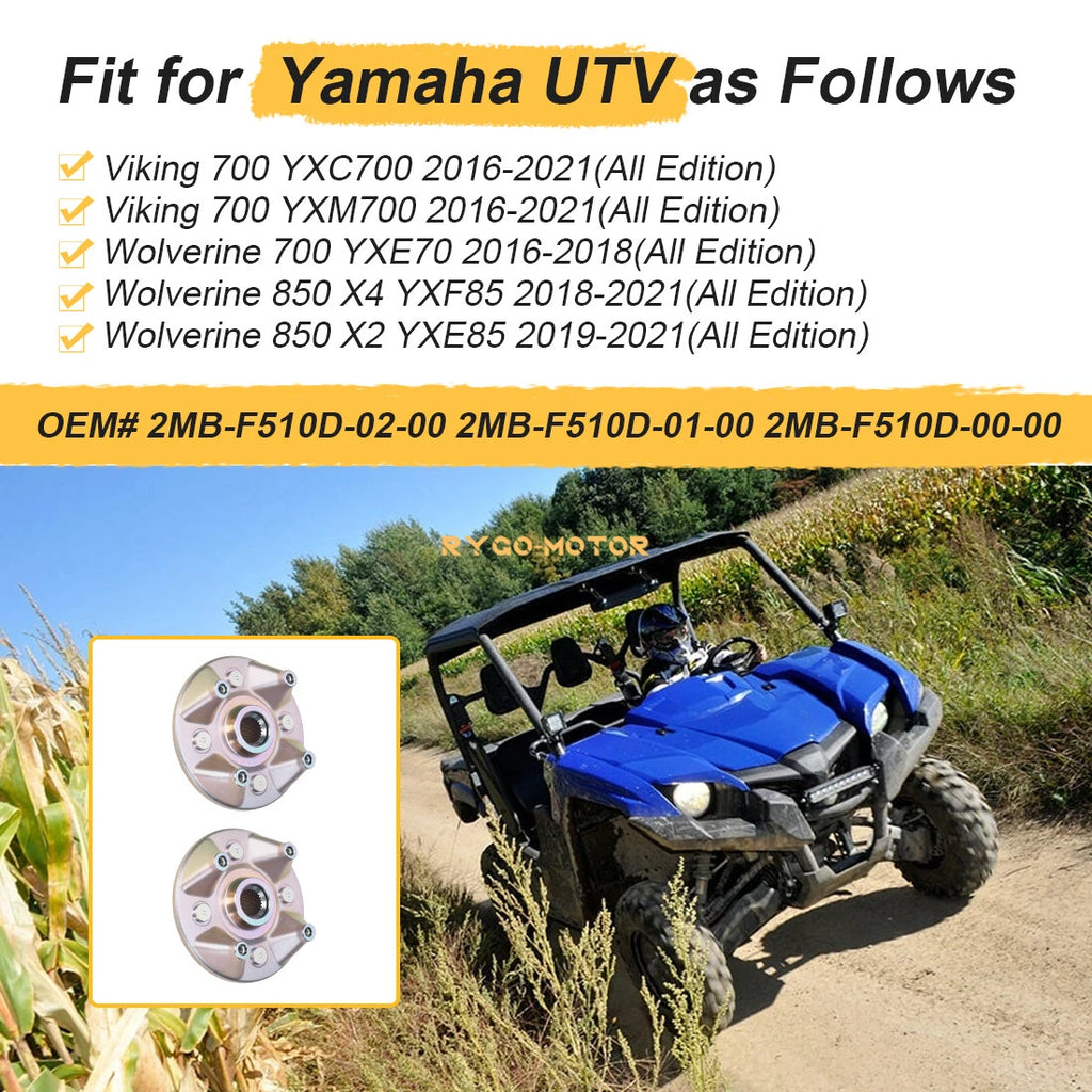 2X Front/Rear Hubs Assy for Yamaha Viking 700 VI YXM700 YXC700 (2016–2021)