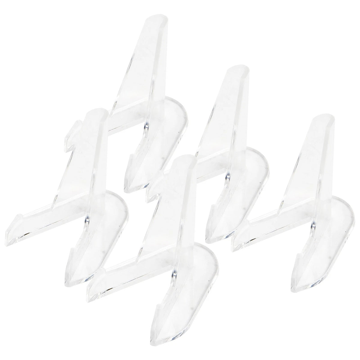 Set of 5 Transparent Display Stands for Small Plates