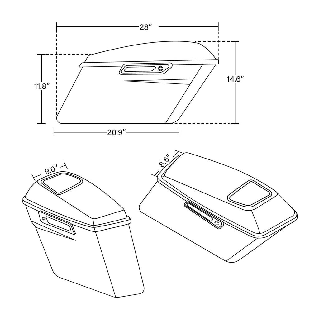 Hard Saddlebag & 6x9" Speaker for Harley Electra Glide (2014–2023)