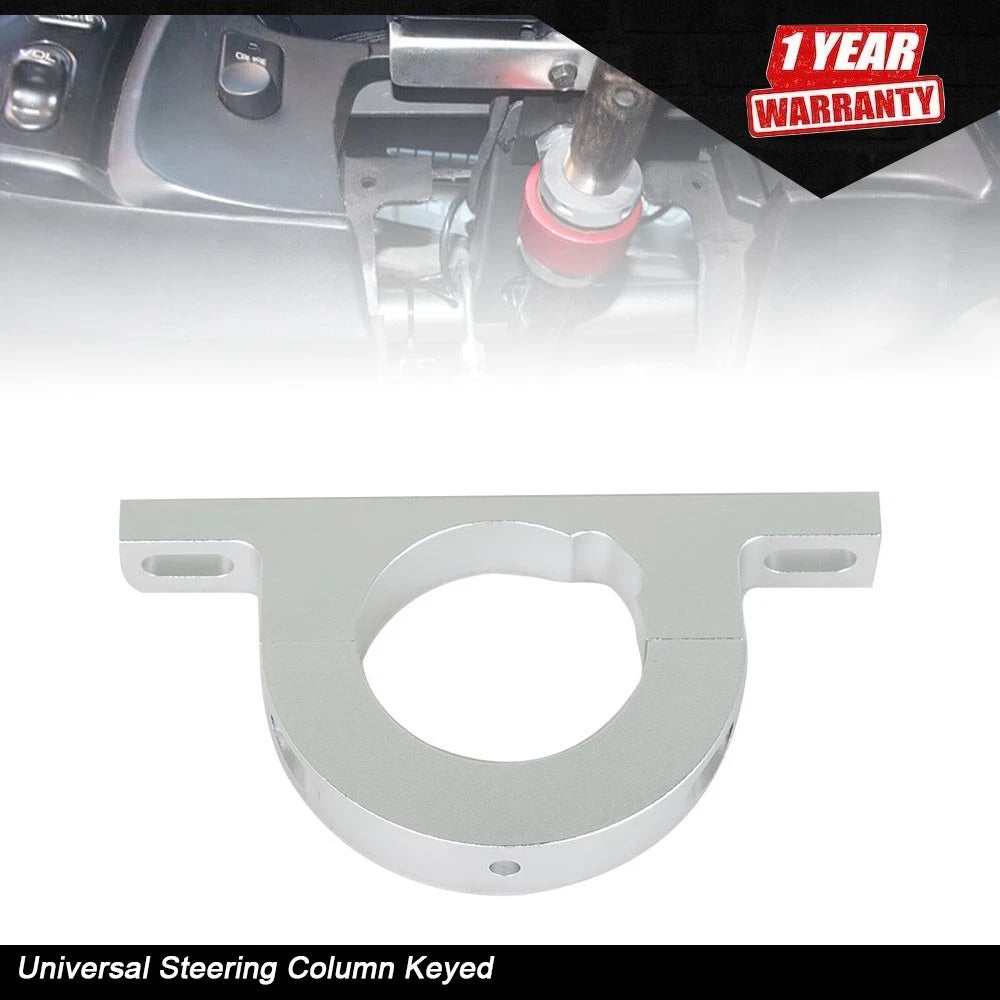 Steering Column Keyed No Drop Mount for GM Ford (Universal, 2" Column, Silver)