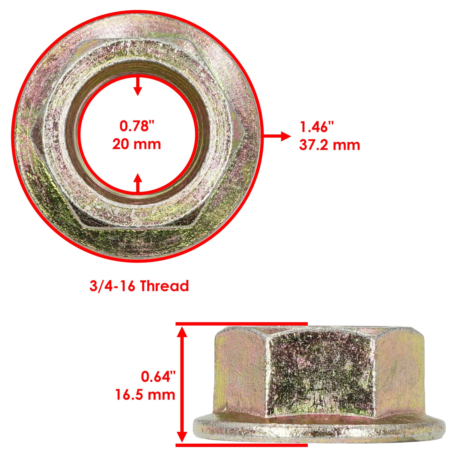 Deck Spindle Blade Nut Replacement for White ZT-2150 Zero-Turn (2015–2020)