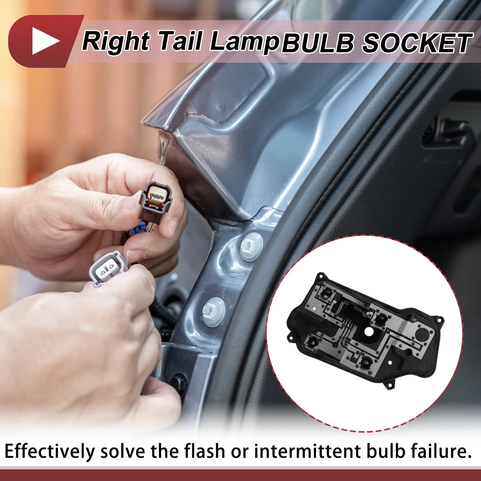 1 Pc Right Tail Light Socket for Citroen Celysee (2013–2016) Lamp Connector