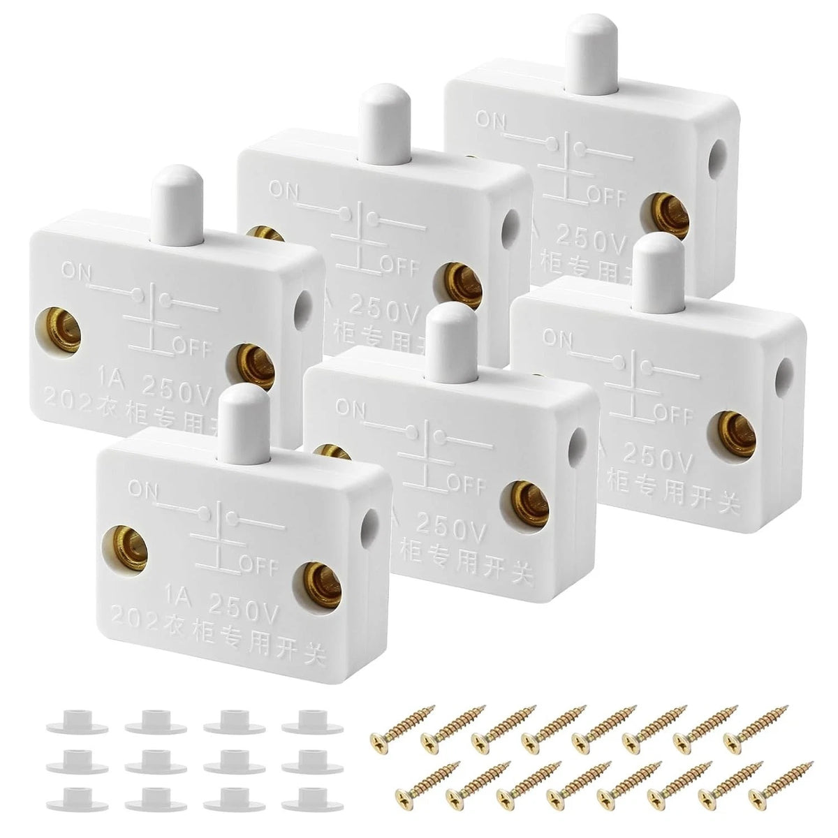 6-Pack LED Light Switches for Closets and Cabinets