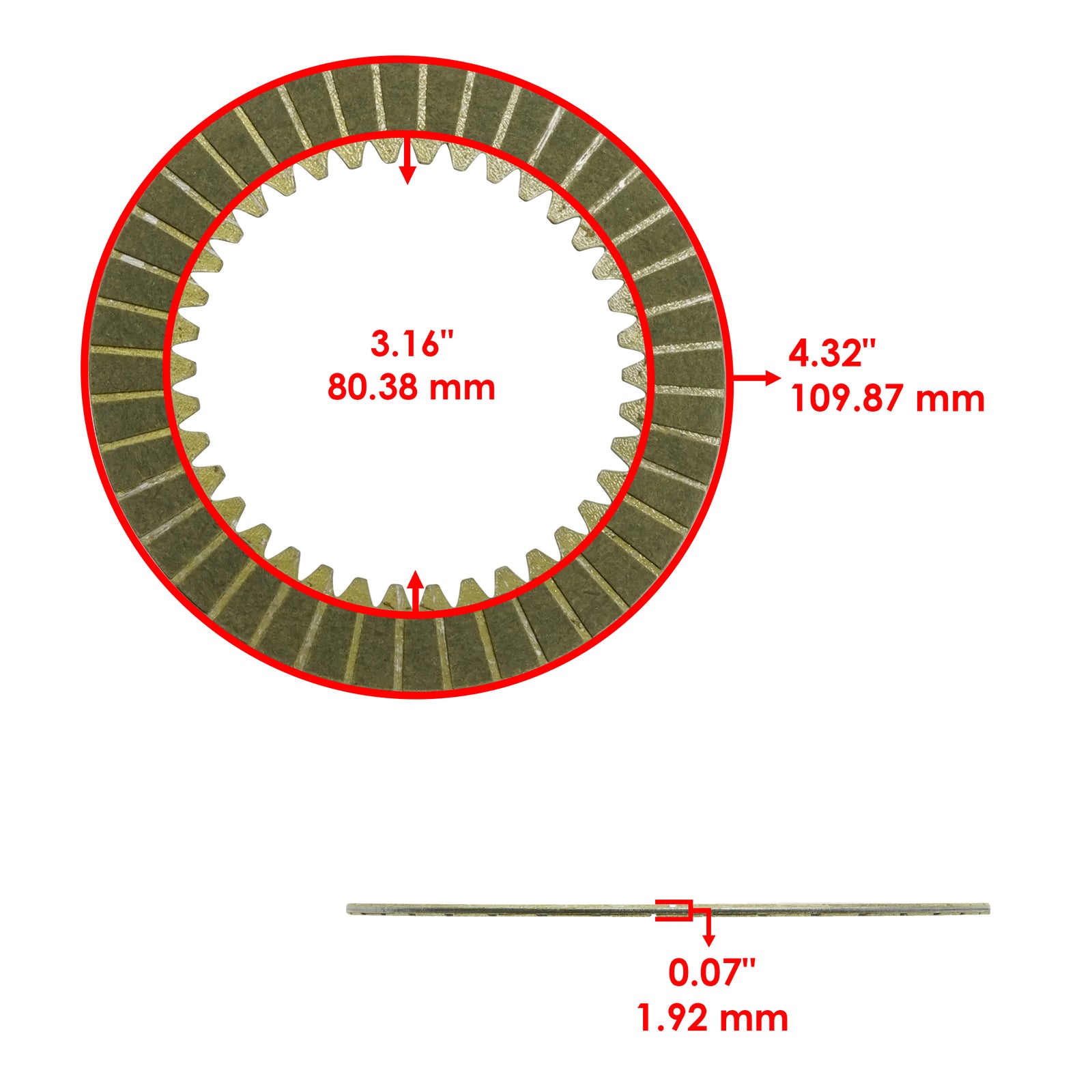 Clutch Friction Plates Kit Replacement for Honda Fourtrax Rincon 650 (2003–2005)