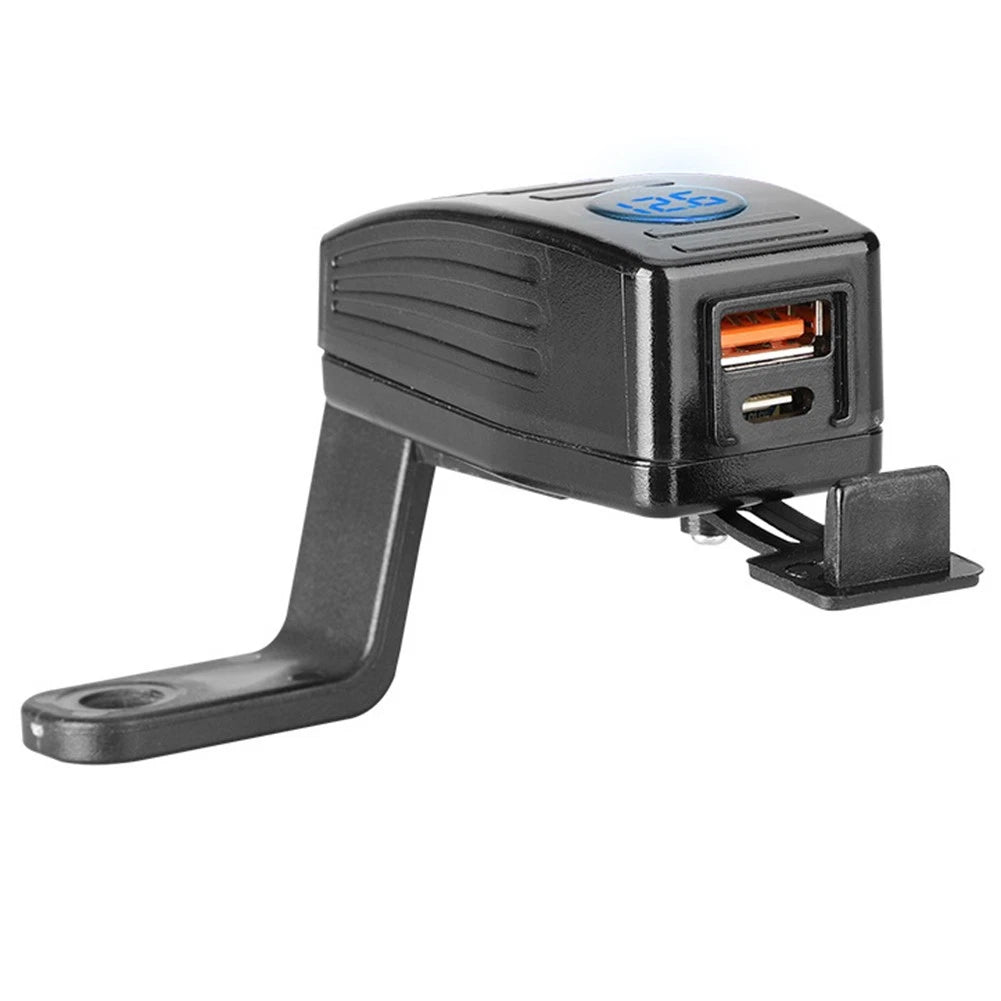 USB Charger for Motorcycle (12V 24V) - Waterproof Cover for All Devices