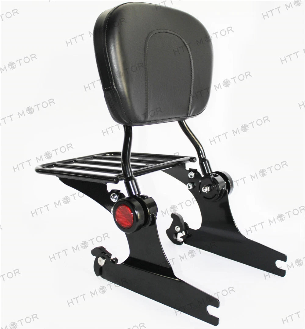 Adjustable Backrest Sissy Bar Luggage Rack for Harley Softail (2000–2005)