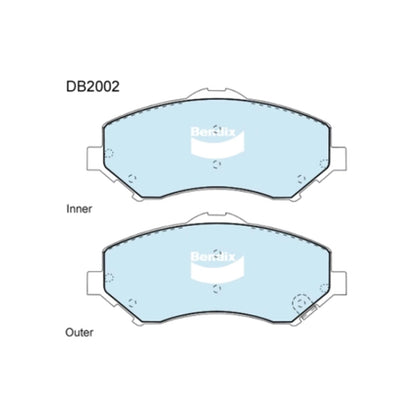 Set of 4 Bendix Front Disc Brake Pads for Chrysler Grand Voyager RT (2008–2018)