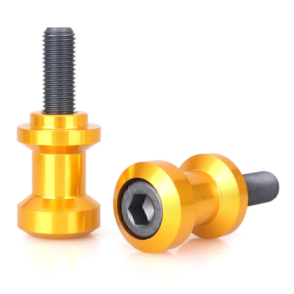 1 Pair 10mm Gold Motorcycle Swingarm Spools Sliders for Kawasaki Yamaha