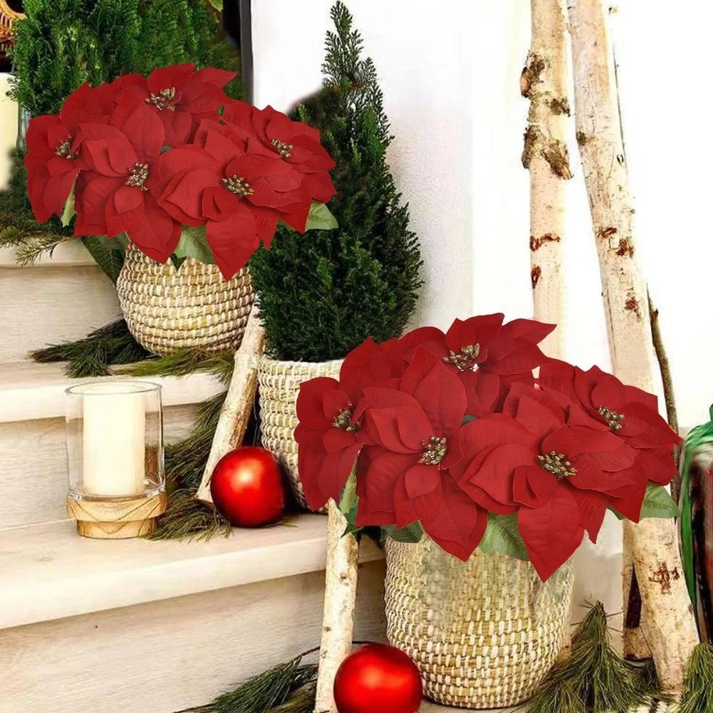 Flannel Poinsettia for Indoor Festive Home Decor