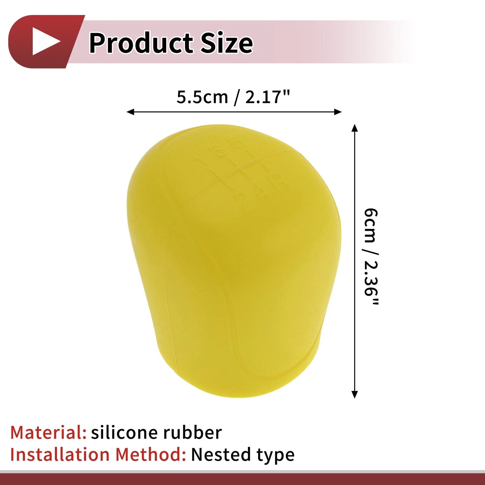Gear Shift Knob Cover Universal Silicone Insert - Yellow