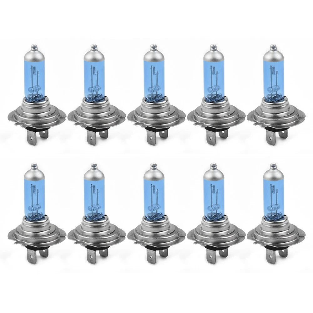 Set of 10 H7 12V 55W Halogen Headlight Bulbs for Various Makes and Models