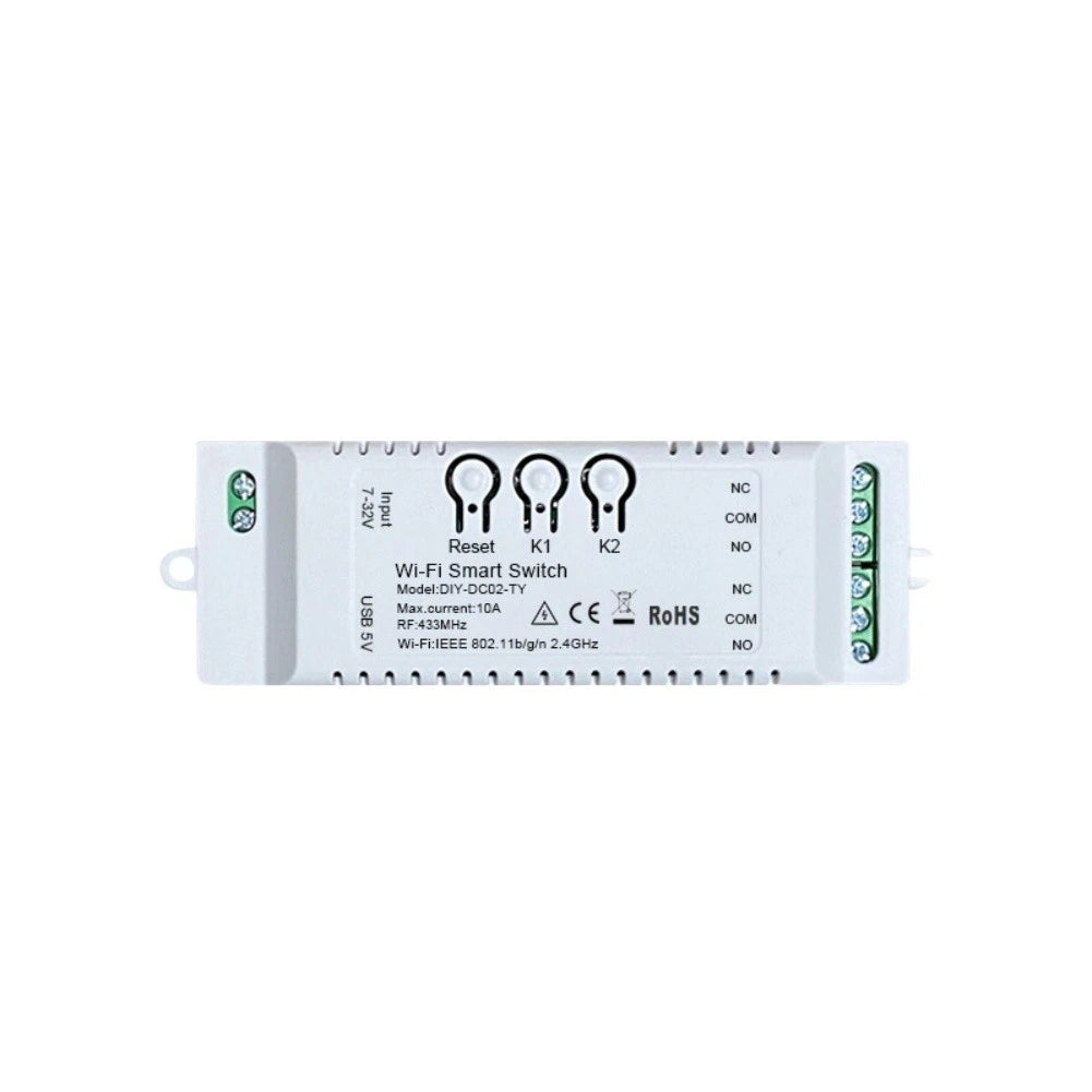 WiFi Relay for Tuya (2.4GHz, AC 85-250V, Max 10A, USB 5V)