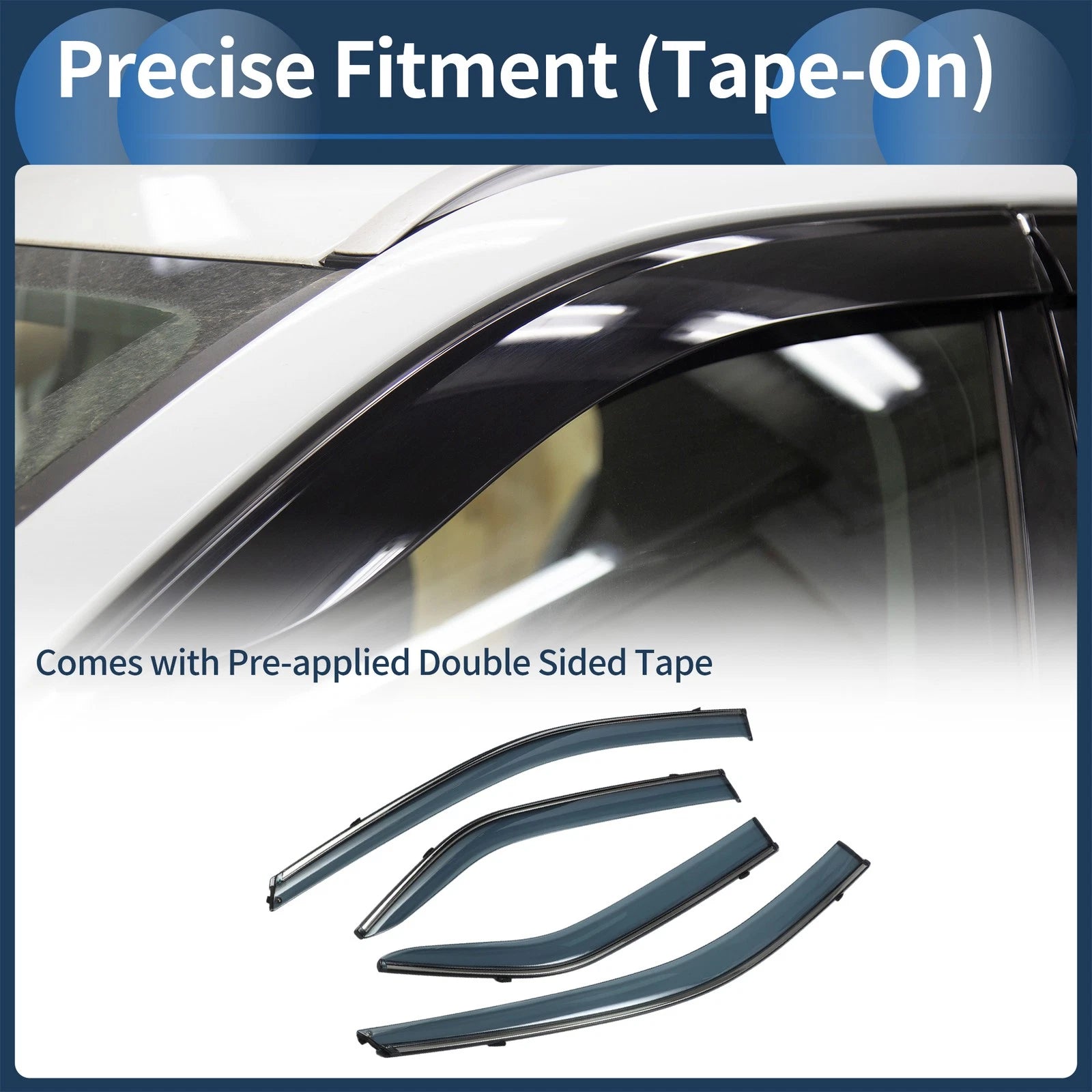 Window Deflectors Side Vent Visors for Toyota Camry (2012–2017) Black Set