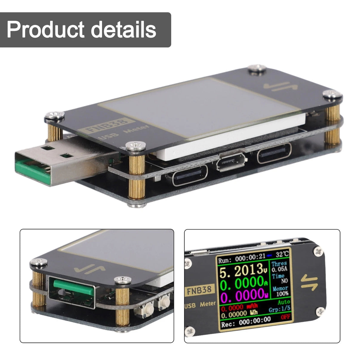 FNB38 USB Tester for Fast Charging Multiple Protocols Support