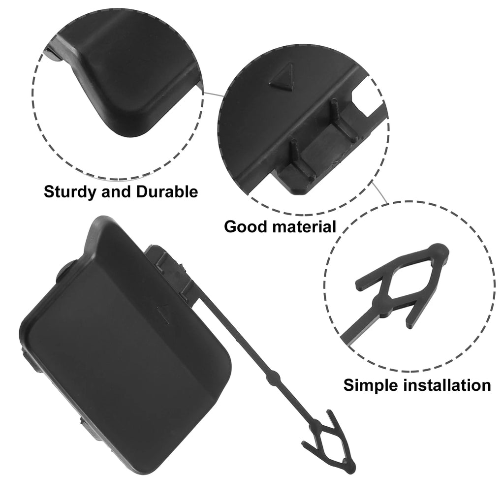 Pair Tow Eye Hook Caps for BMW X5 (2000–2006) Black
