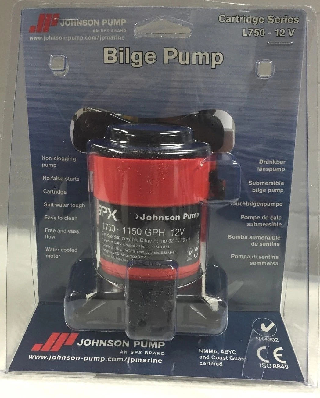 Submersible Bilge Pump L750 for Johnson (24V, 1150 GPH, 32-1750-02)