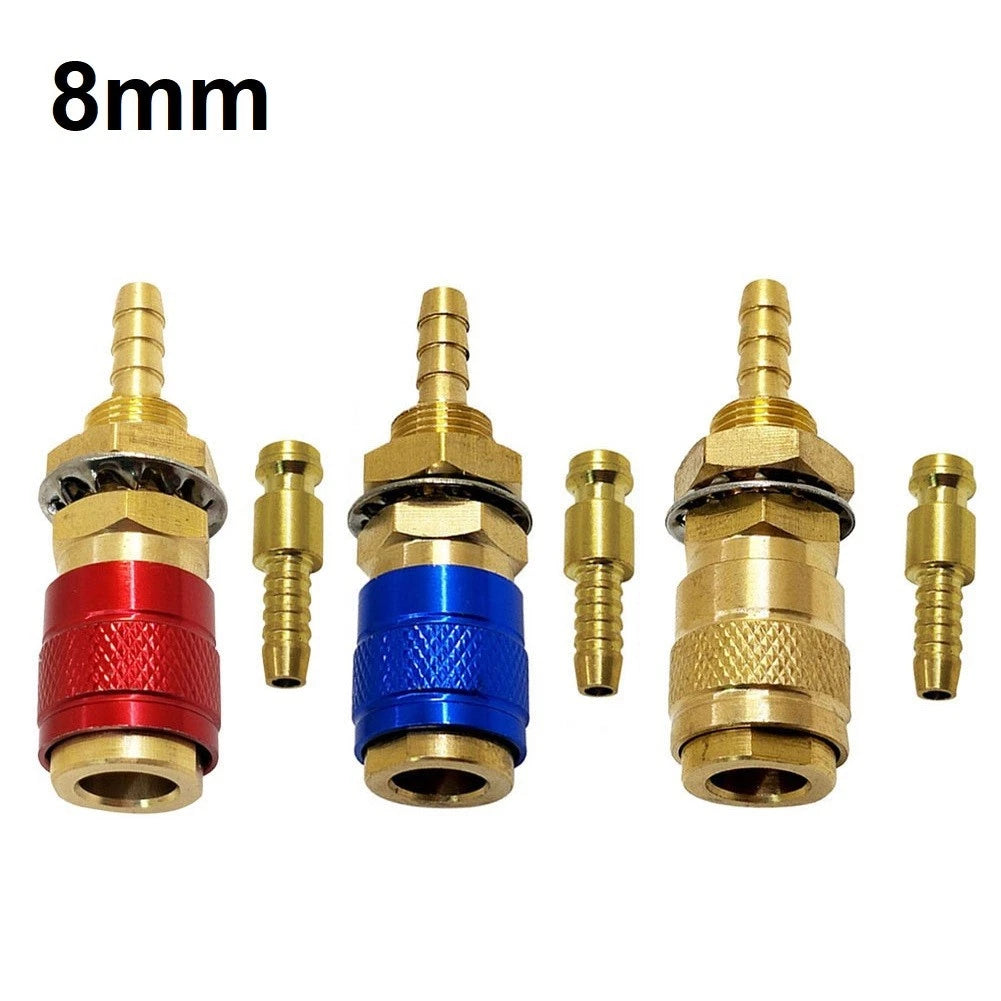 Brass Gas and Water Connectors for 8mm Tubes (Welding Application Ready)