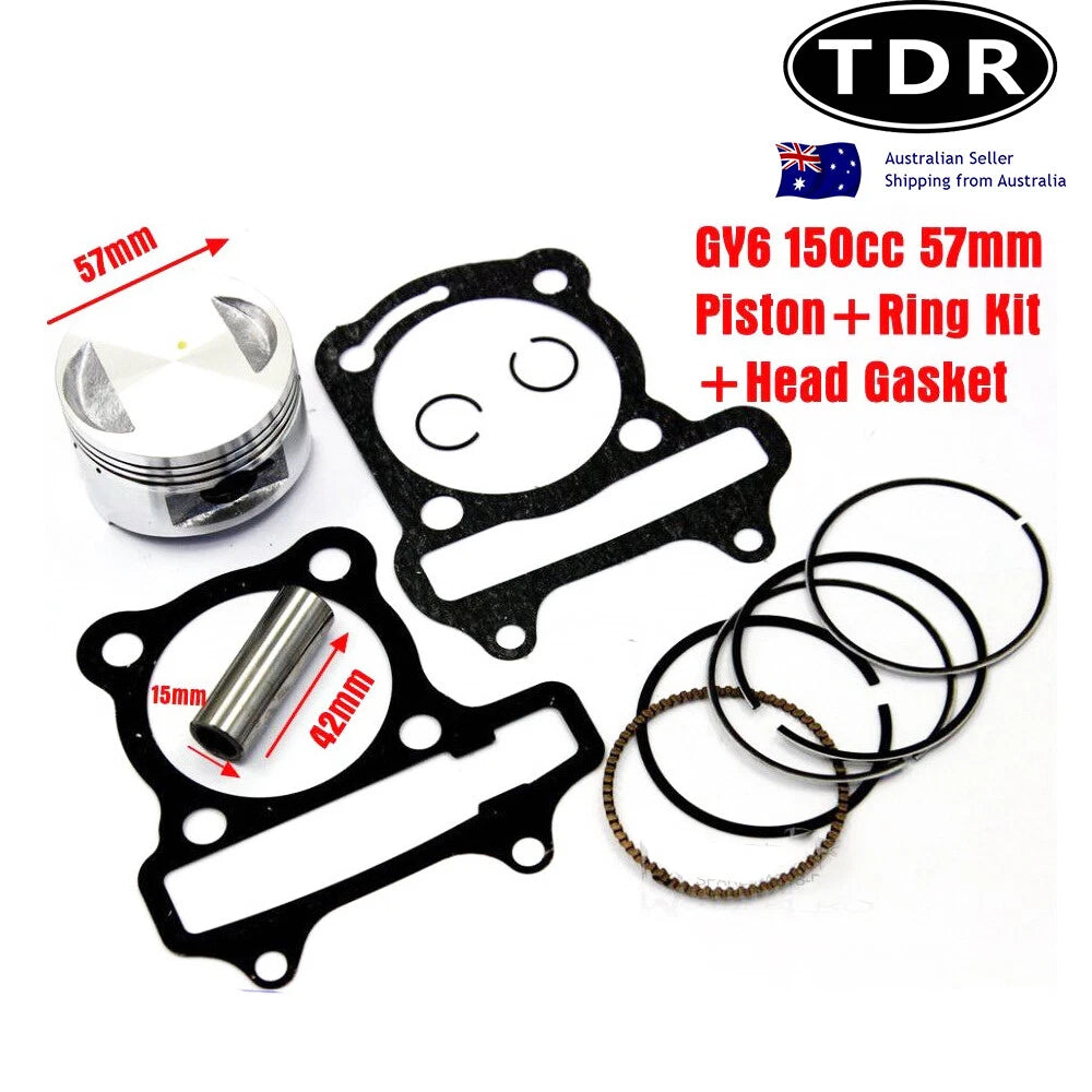 57.4mm Piston Ring Gasket for GY6 150cc ATV Go Kart Moped Scooter (2000–2023)