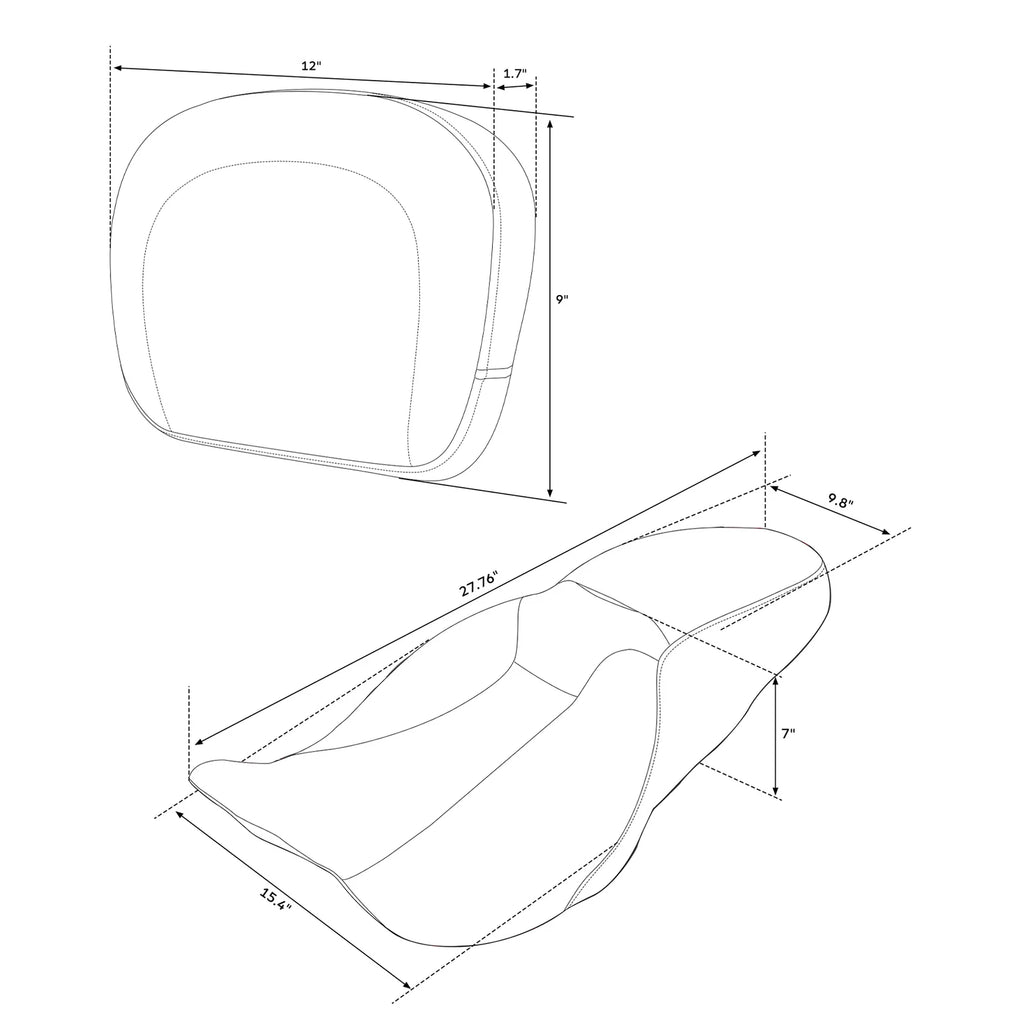 Sissy Bar Backrest Pad for Harley Touring (2009–2023)