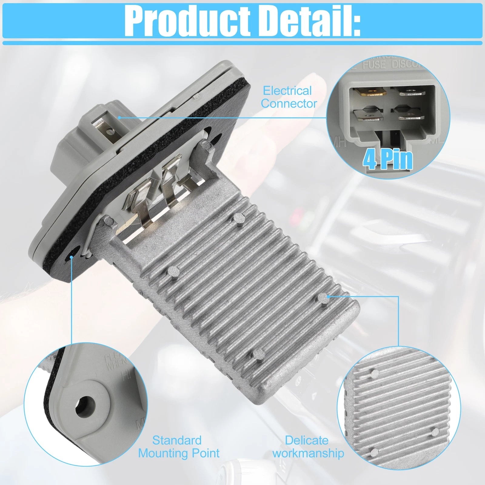 HVAC Blower Motor Resistor Replacement for Hyundai Accent Hatchback (1994–2000)