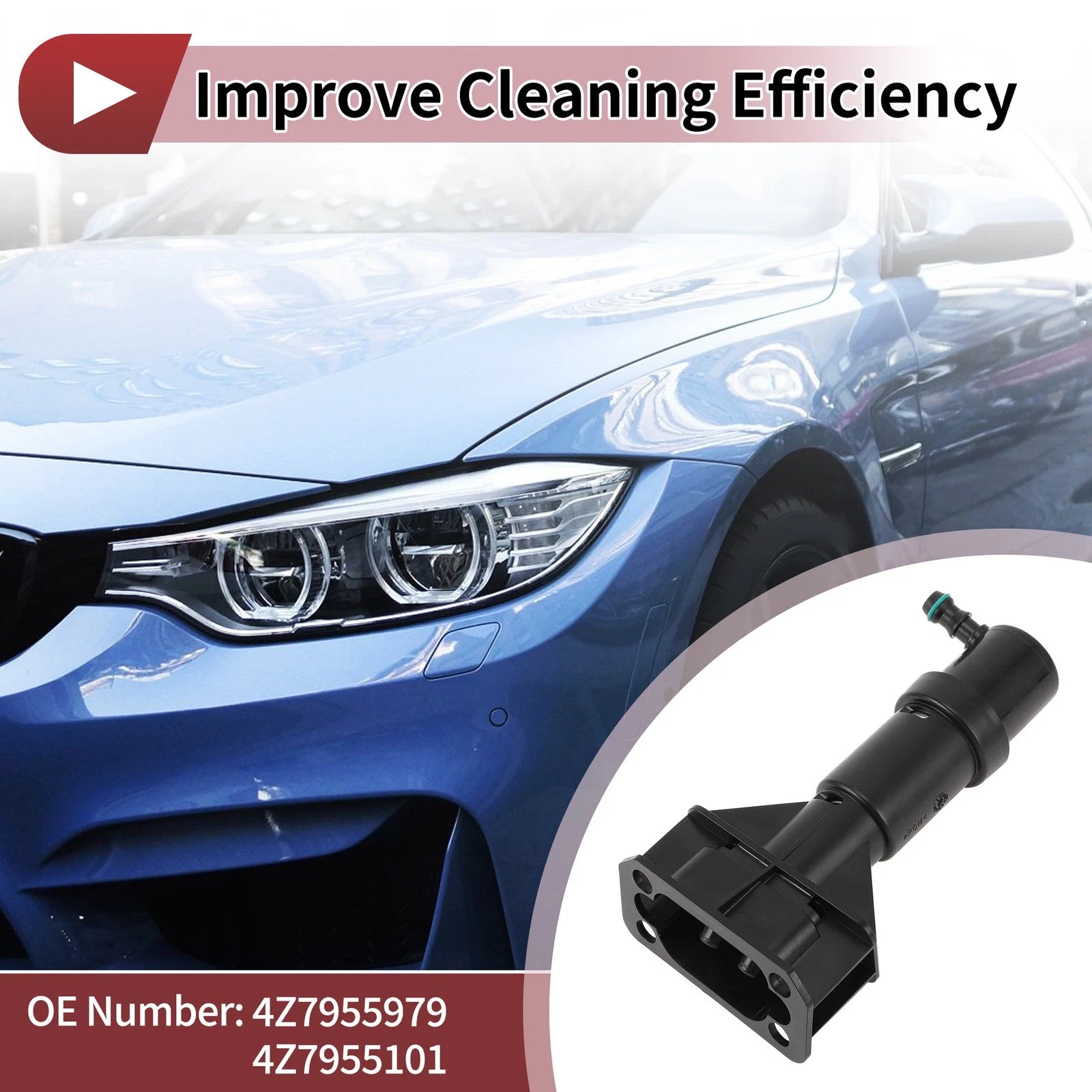 Front Driver Side Headlight Washer Nozzle Replacement for Audi A6 (2012–2018)