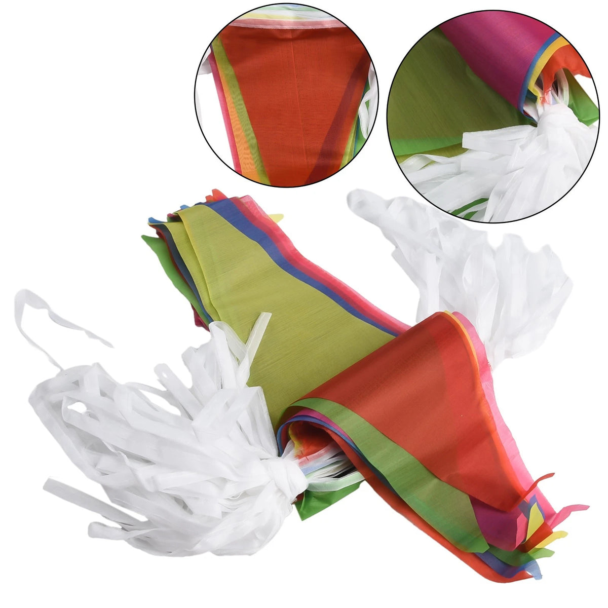 Triangle Flags for Outdoor Decor (100 Flags, 50 Meters, 14x21CM)