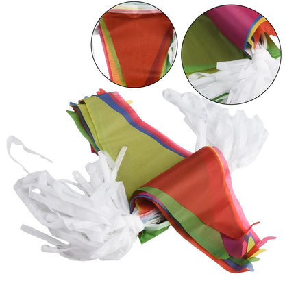Triangle Flags for Outdoor Decor (100 Flags, 50 Meters, 14x21CM)