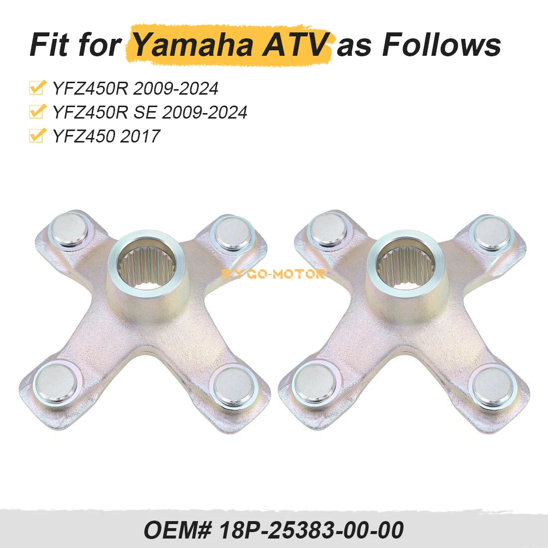 2X Rear Wheel Hubs for Yamaha YFZ450R (2009–2024) YFZ450RSE (2017) 18P-25383-00-00