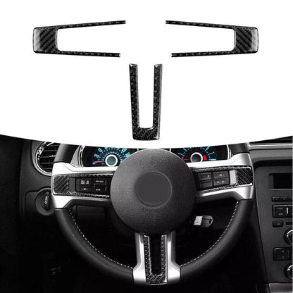 Carbon Fiber Steering Wheel Trim for Ford Mustang (2009–2013)