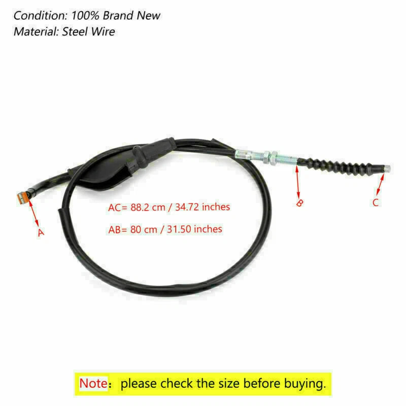 2X Black Moto Clutch Cable Wire Line for Yamaha YZF R15 (2015–2017) F6335-00