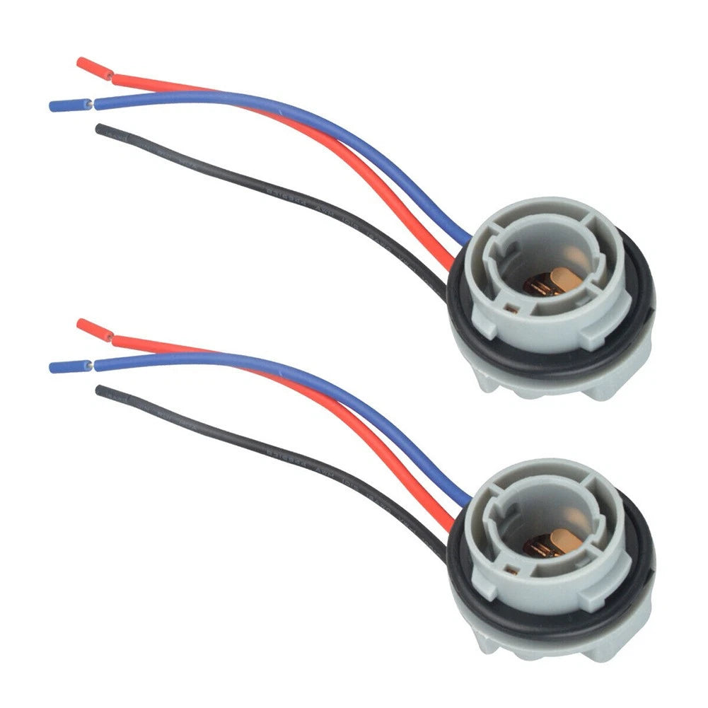 2X 1157 LED Stop Brake Turn Light Bulb Socket Pigtail for Universal