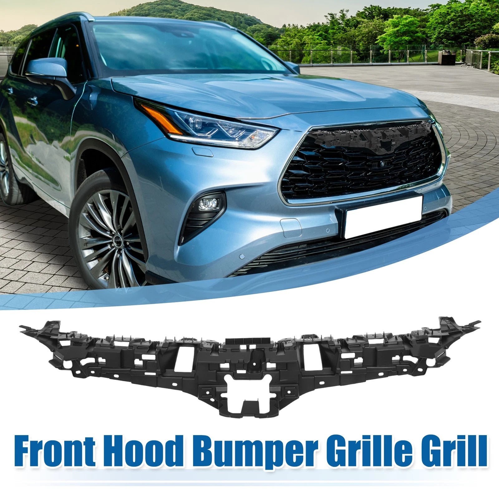 Front Hood Bumper Grille Grill Replacement for Toyota Highlander (2020–2022)