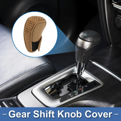 1 Pc Manual Gear Shift Knob Cover for Universal SUV Truck (Black, Brown)