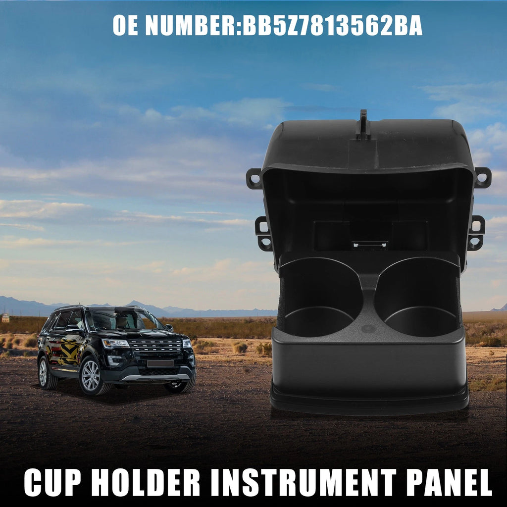 Cup Holder Insert for Ford Explorer Drink Holder Black (2011–2019)