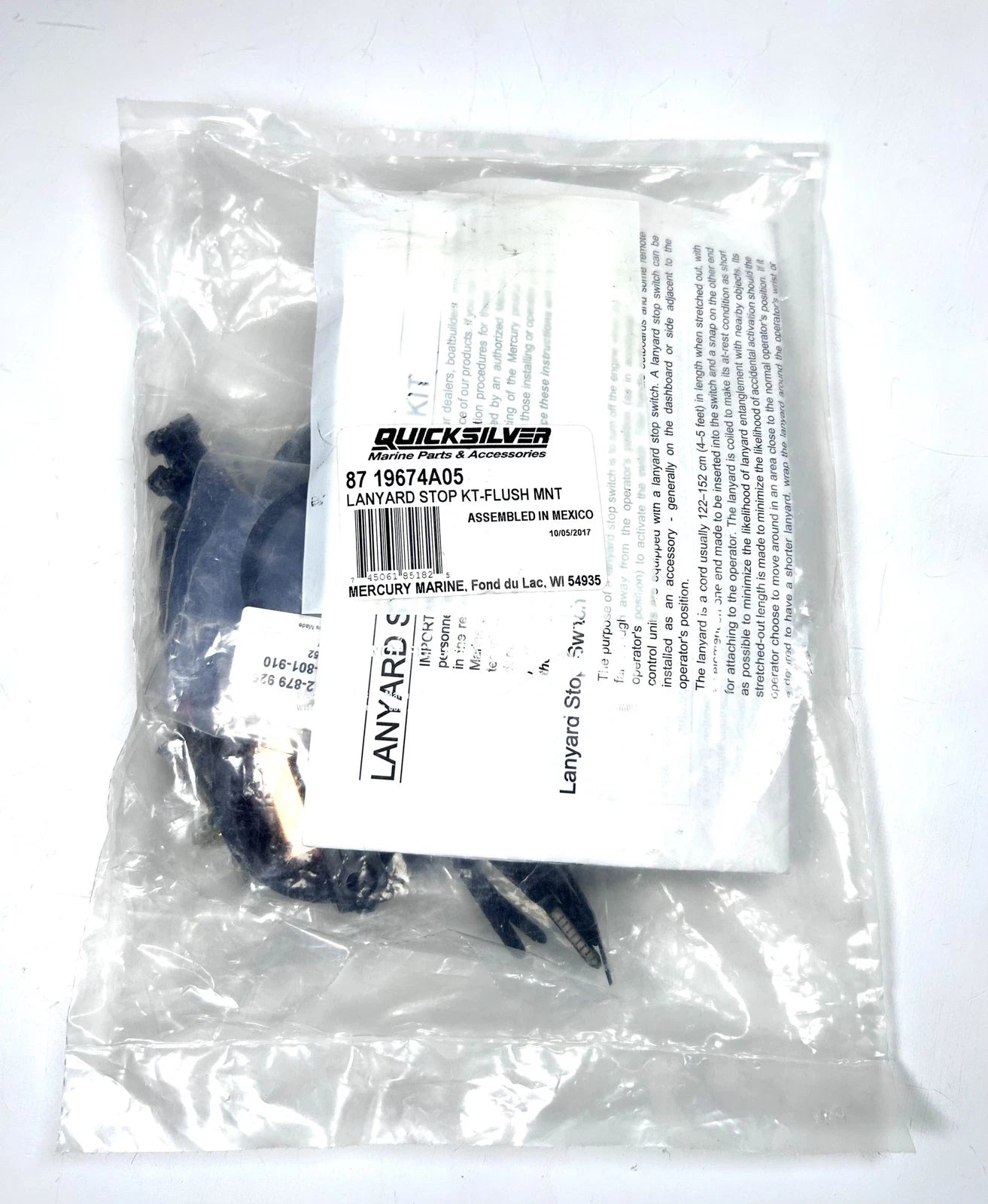 Flush Mount Lanyard Stop Switch Kit for Quicksilver 87-19674A05