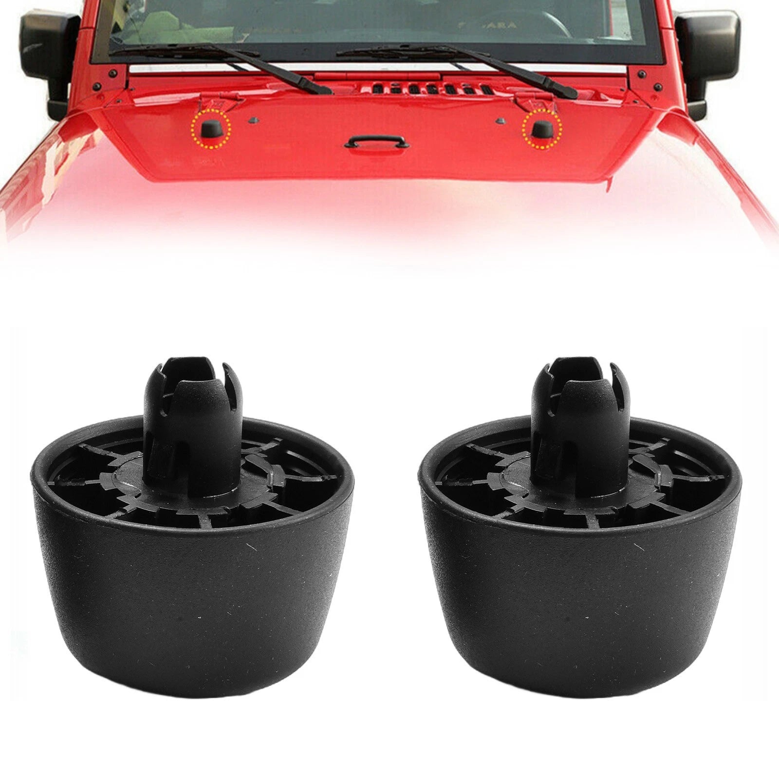 2 Rubber Bumpers for Jeep Wrangler JK (2007–2018)