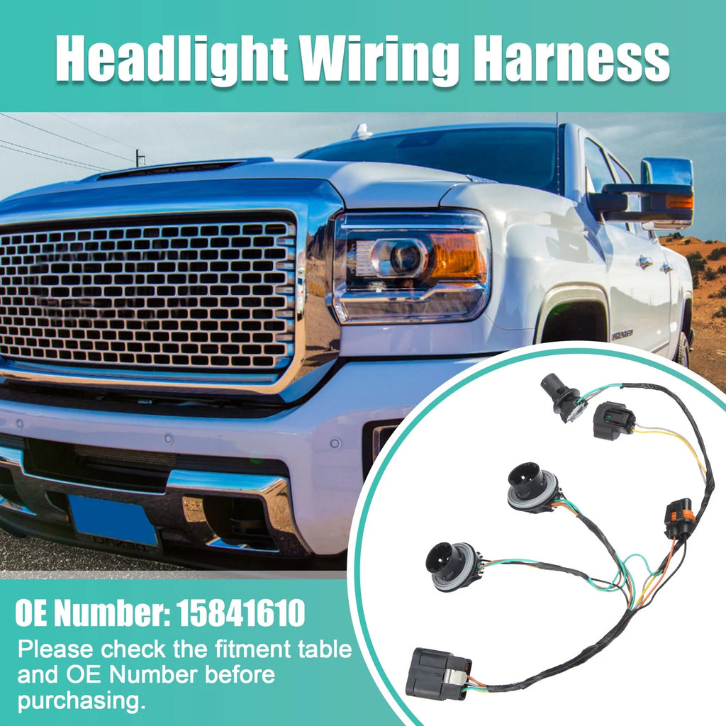 Headlamp Wire Harness Replacement for GMC Sierra Chevrolet Silverado (2007–2014)