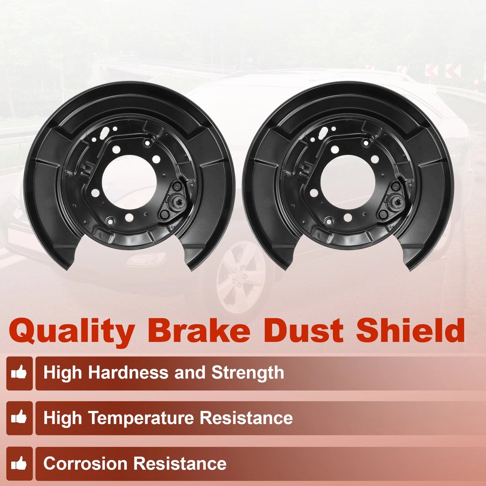 Brake Dust Shield Rear Left Right Replacement for Toyota Highlander (2008–2013)