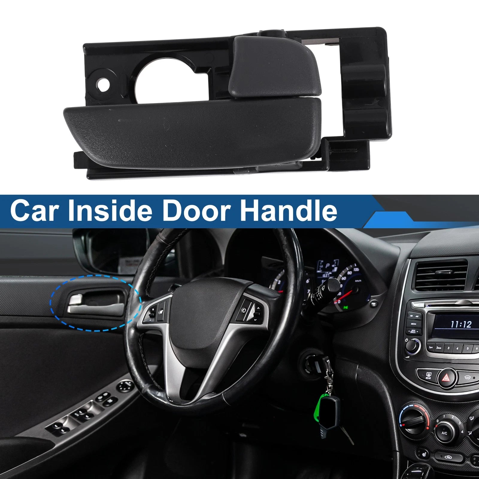 Front Driver Side Interior Door Handle for Hyundai Accent GLS (2011–2018)