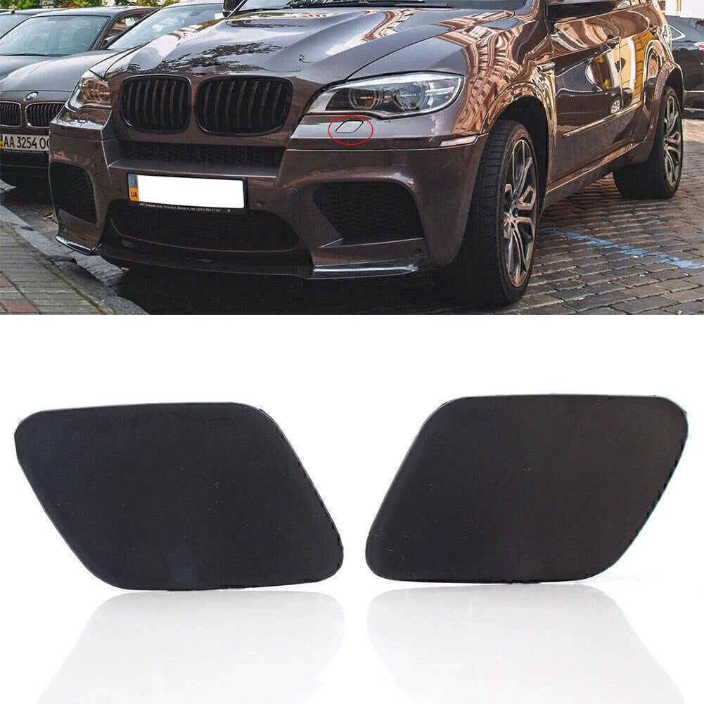 Pair Front Bumper Headlight Washer Nozzle Cover Cap for BMW X5 (2006–2012)