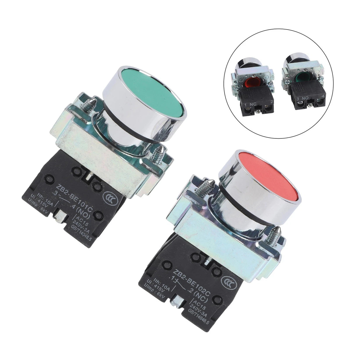 22mm Push Button Control Panel SPDT 10A 1NO 1NC Contacts