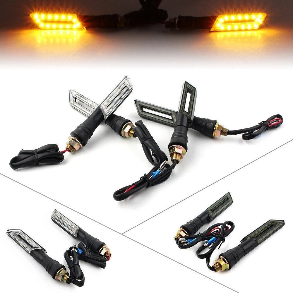 2X Universal 15 Motorcycle Turn Signal Indicators Taillight Amber 12V